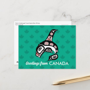 Indischer Rotschwarzer Vektor Art Killer Whale Postkarte