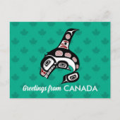 Indischer Rotschwarzer Vektor Art Killer Whale Postkarte (Vorderseite)