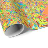Indischer Sari oder abstrakte Kunst goldfarben mit Geschenkpapier (Rolleneckpunkt)