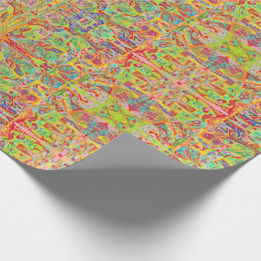 Indischer Sari sehen abstrakte Kunst Medallions gr Geschenkpapier (Ecke)