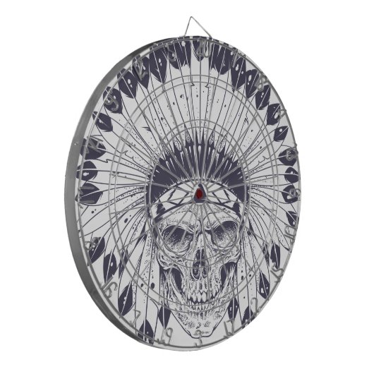 Indischer Schädel Dartscheibe (Vorderseite Links)