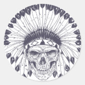 Indischer Schädel Runder Aufkleber (Vorderseite)