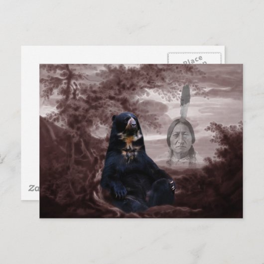 Indischer Schwarzbär Postkarte (Vorne/Hinten)