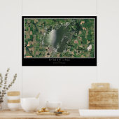 Indischer See Ohio Satellite Poster Karte (Küche)