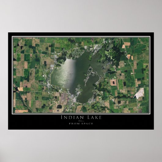 Indischer See Ohio Satellite Poster Karte (Vorne)