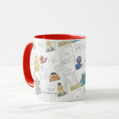 Indischer Sesam StreetVintage Comic-Muster Tasse (Vorderseite Links)