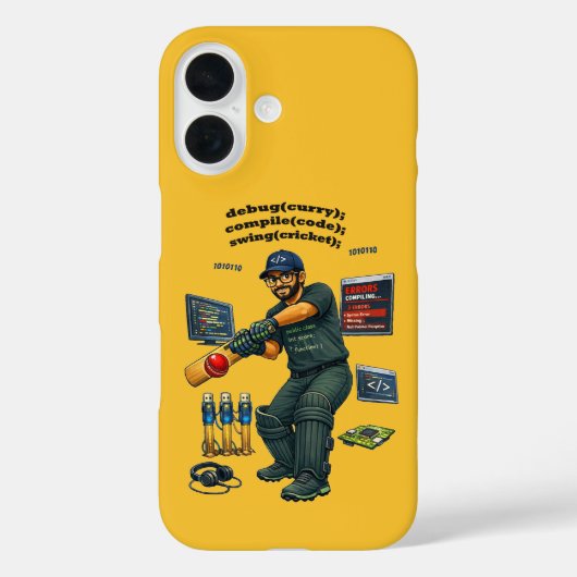 Indischer Software-Ingenieur Coder spielt Cricket  Case-Mate iPhone Hülle (Rückseite)