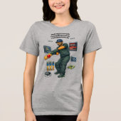 Indischer Software-Ingenieur Coder spielt Cricket Tri-Blend Shirt (Vorderseite)