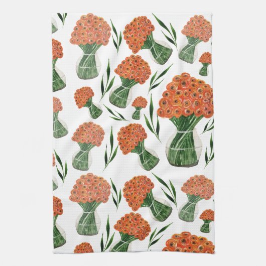 Indischer Sommer Italienischer Ranunculus Geschirrtuch (Vertikal)