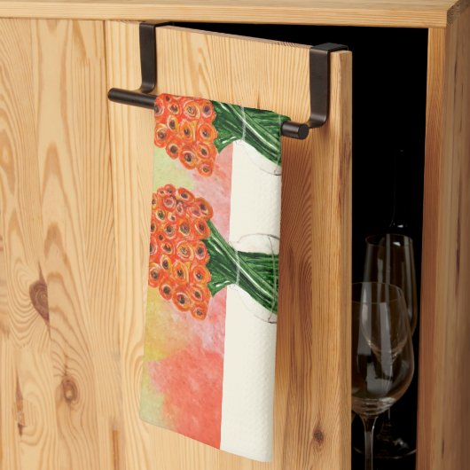 Indischer Sommer Italienischer Ranunculus Geschirrtuch (Drittel gefaltet)