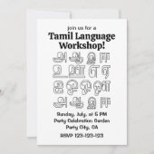 Indischer Sprachworkshop Tamil-Sprachworkshop Einladung (Vorderseite)
