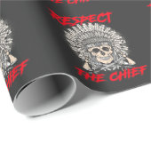 Indischer Stamm Fether Native American Art Chief Geschenkpapier (Rolleneckpunkt)