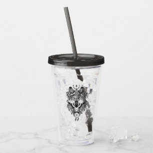 Indischer Stammes- Wolf Acryltrinkbecher