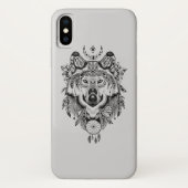 Indischer Stammes- Wolf Case-Mate iPhone Hülle (Rückseite)