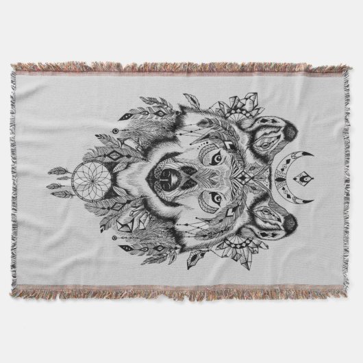 Indischer Stammes- Wolf Decke (Vorderseite)