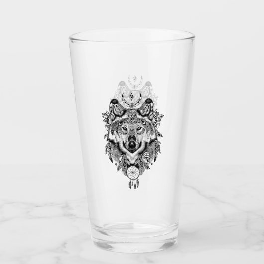 Indischer Stammes- Wolf Glas (Vorderseite)
