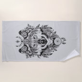 Indischer Stammes- Wolf Strandtuch (Vorderseite)