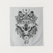 Indischer Stammes- Wolf Wandteppich (Vorderseite)