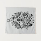 Indischer Stammes- Wolf Wandteppich (Vorderseite (Horizontal))