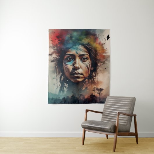 Indischer Stammesgeist Wandteppich (Beispiel)