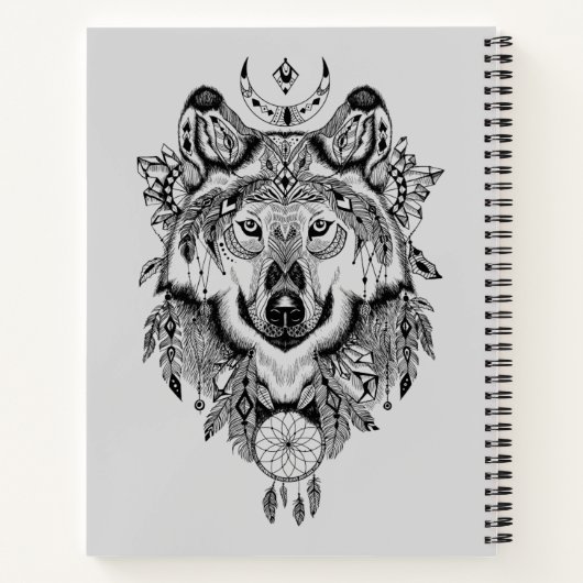 Indischer Stammeswolf Notizblock (Rückseite)