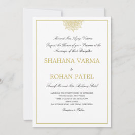 Indischer Stil Burgundy Marble Gold Color Wedding Einladung