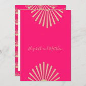 Indischer Stil Pink Gold Chic Lässige Hochzeit Inv Einladung (Vorne/Hinten)