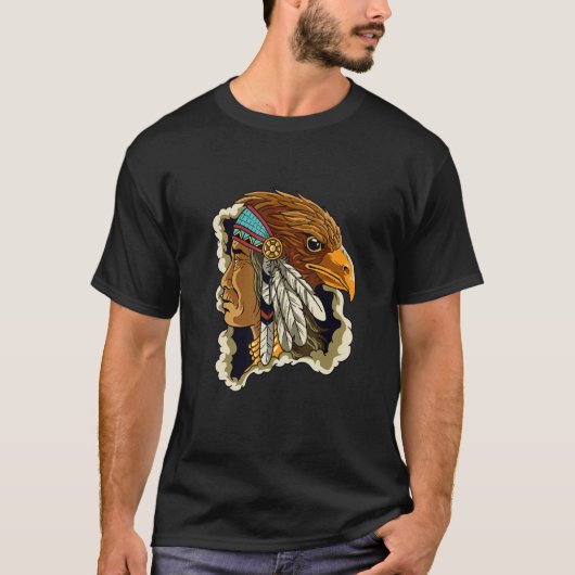 Indischer Stolz der Ureinwohner Amerikas und Adler T-Shirt (Vorderseite)