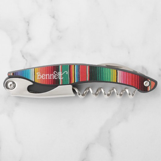 Indischer Streifen Personalisiert Kellnermesser (Vorderseite)