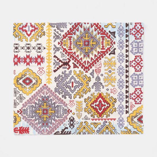 Indischer Teppich, Paisley Mandala, Yoga Fleecedecke (Vorderseite (Horizontal))