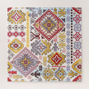 Indischer Teppich, Paisley-Mandala, Yoga Puzzle