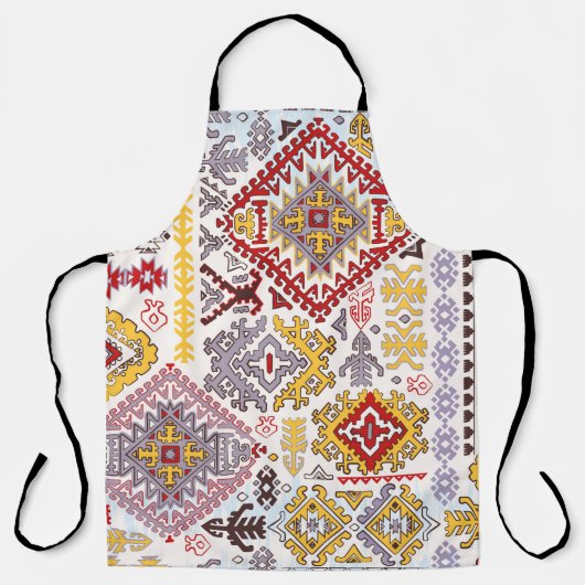 Indischer Teppich-Paisley-Ornament-Muster. Ethnic Schürze (Vorderseite)