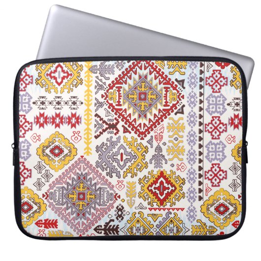 Indischer Teppichboden-Schmuckmuster. Ethnic Manda Laptopschutzhülle (Vorderseite)