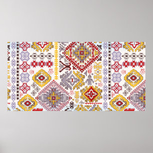 Indischer Teppichboden-Schmuckmuster. Ethnic Manda Poster