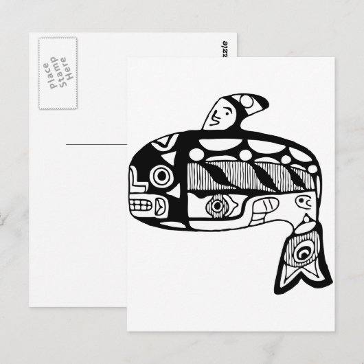 Indischer Tlingit Whale Postkarte (Vorne/Hinten)