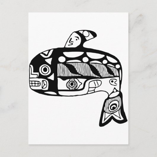 Indischer Tlingit Whale Postkarte (Vorderseite)