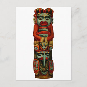Indischer Totem-Pole-Spirituosen aus der amerikani Postkarte