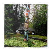 Indischer Totem Poll Glacier Park Montana Fliese (Vorderseite)