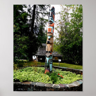 Indischer Totem Poll Glacier Park Montana Poster