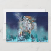 Indischer Träumer und ethnischer Stammeswolf Einladung (Rückseite)