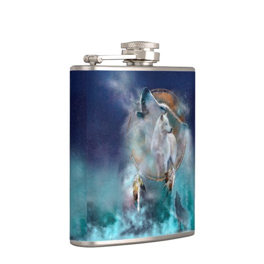 Indischer Träumer und ethnischer Stammeswolf Flachmann (Rechts)