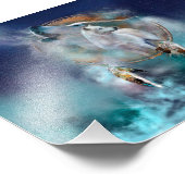 Indischer Träumer und ethnischer Stammeswolf Fotodruck (Ecke)