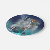 Indischer Träumer und ethnischer Stammeswolf Pappteller (Schrägansicht)