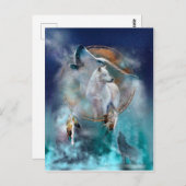 Indischer Träumer und ethnischer Stammeswolf Postkarte (Vorne/Hinten)