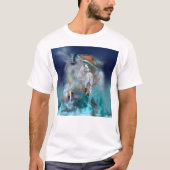 Indischer Träumer und ethnischer Stammeswolf T-Shirt (Vorderseite)