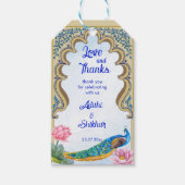 Indischer Traupfau Rajasthan-Fenster blau Geschenkanhänger (Vorderseite)