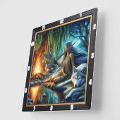 Indischer Twilight: Die heilige Glade Quadratische Wanduhr (Winkel)