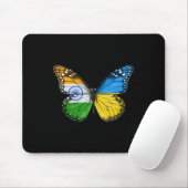 Indischer Ukrainischer Flagge Schmetterling Indien Mousepad (Mit Mouse)