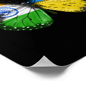 Indischer Ukrainischer Flagge Schmetterling Indien Poster (Ecke)