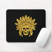 Indischer Ureinwohner - Schädel - Authentischer Kr Mousepad (Mit Mouse)